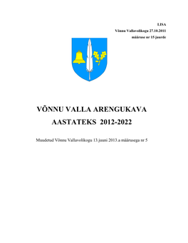 Võnnu Valla Arengukava Aastateks 2012-2022