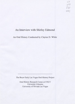 An Interview with Shirley Edmond
