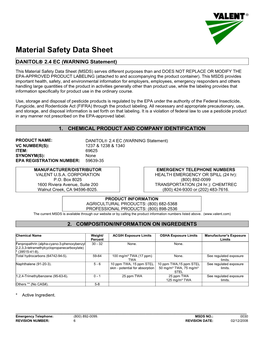 Material Safety Data Sheet