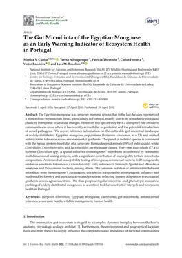 The Gut Microbiota of the Egyptian Mongoose As an Early Warning Indicator of Ecosystem Health in Portugal