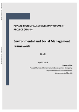 Environmental and Social Management Framework (ESMF)