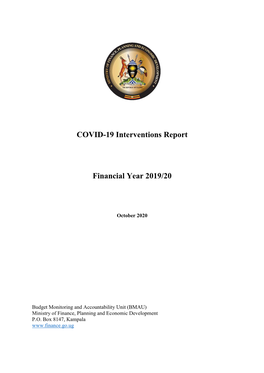 COVID-19 Interventions Report Financial Year 2019/20