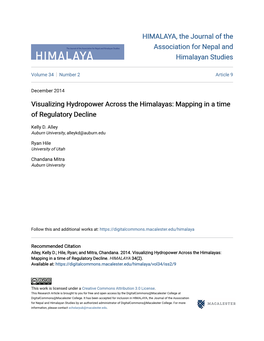 Visualizing Hydropower Across the Himalayas: Mapping in a Time of Regulatory Decline