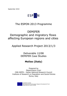 DEMIFER Demographic and Migratory Flows Affecting European Regions and Cities