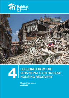 Lessons from the 2015 Nepal Earthquake Housing