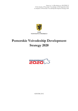 Pomorskie Voivodeship Development Strategy 2020