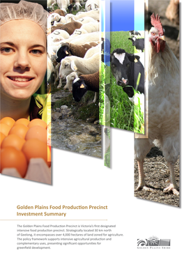 Golden Plains Food Production Precinct Investment Summary