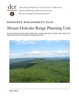 Mount Holyoke Range Planning Unit