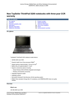 New Topseller Thinkpad X200 Notebooks with Three-Year CCR Warranty