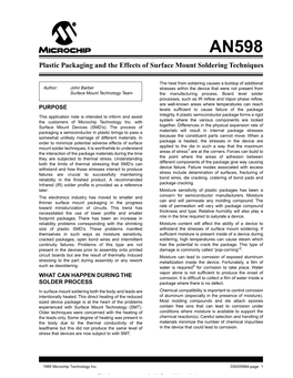 Plastic Packaging and the Effects of Surface Mount Soldering Techniques