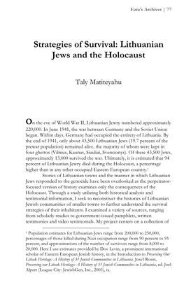 Lithuanian Jews and the Holocaust
