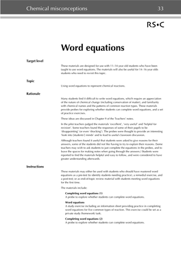 Word Equations