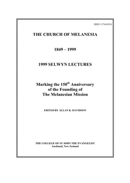 The Church of Melanesia 1849-1999
