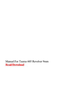 Manual for Taurus 605 Revolver 9Mm.Pdf