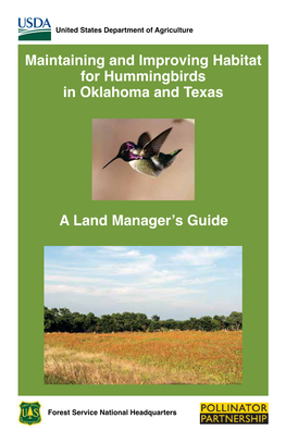 Maintaining and Improving Habitat for Hummingbirds in Oklahoma and Texas