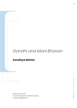 Gandhi and Mani Bhavan