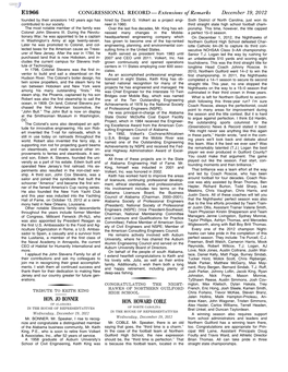 CONGRESSIONAL RECORD— Extensions of Remarks E1966 HON