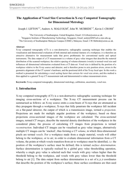 The Application of Voxel Size Correction in X-Ray Computed Tomography for Dimensional Metrology