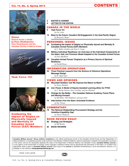 Canadian Military Journal, Issue 14, No 2