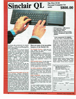Sinclair QL Under $800.00