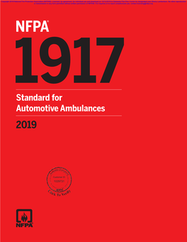 2019 NFPA 1917 Standards