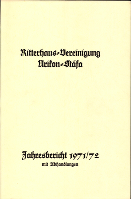 Jahresbericht 1971/72 Mit Abhandlungen