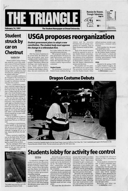 USGA Proposes Reorganization Students Lobby for Activity Fee Control