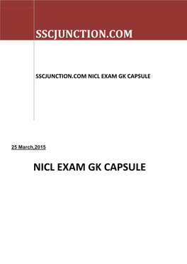 Nicl Exam Gk Capsule