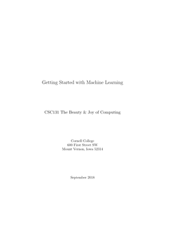 Getting Started with Machine Learning