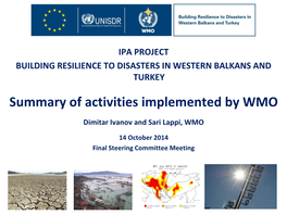 Summary of Activities Implemented by WMO