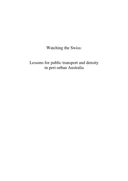 Lessons for Public Transport and Density in Peri-Urban Australia Title