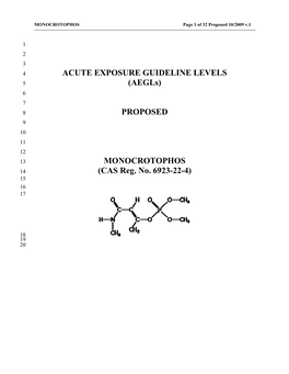 Monocrotophos Proposed AEGL Document