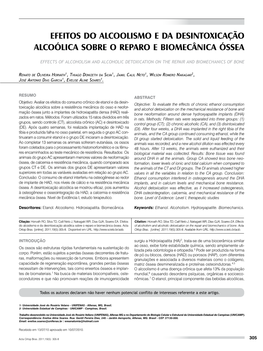 Effects of Alcoholism and Alcoholic Detoxication on the Repair and Biomechanics of Bone