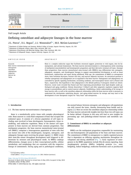 Defining Osteoblast and Adipocyte Lineages in the Bone Marrow