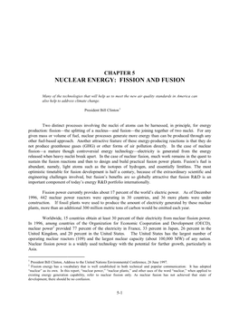 Nuclear Energy: Fission and Fusion