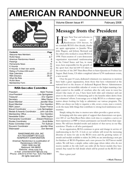 RUSA Newsletter Is Mailed Via Third Class Mail to the Address on File of All Current Mem- ...To Renew Your RUSA Bers