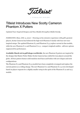 Titleist Introduces New Scotty Cameron Phantom X Putters