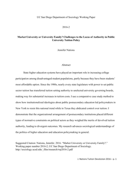 UC San Diego Department of Sociology Working Paper 2016-2