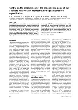 Control on the Emplacement of the Andesite Lava Dome of the Soufriere Hills Volcano, Montserrat by Degassing-Induced Crystallization R