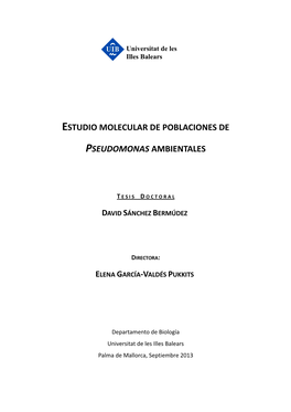 Estudio Molecular De Poblaciones De Pseudomonas Ambientales