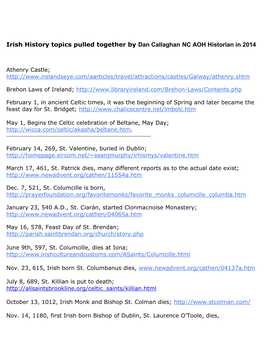 Irish History Links