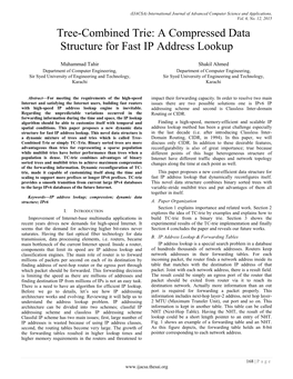 Tree-Combined Trie: a Compressed Data Structure for Fast IP Address Lookup