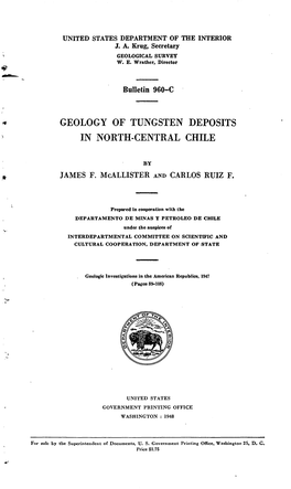 Geology of Tungsten Deposits in North-Central Chile