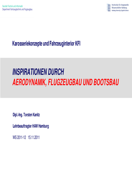 Aerodynamik, Flugzeugbau Und Bootsbau