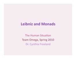 Leibniz and Monads