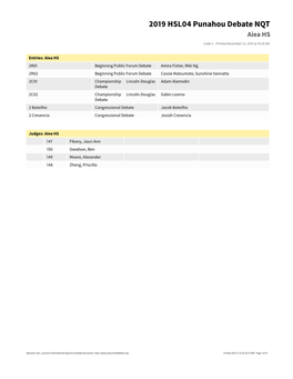 HSL Punahou Debate