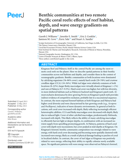 Benthic Communities at Two Remote Pacific Coral Reefs: Effects of Reef