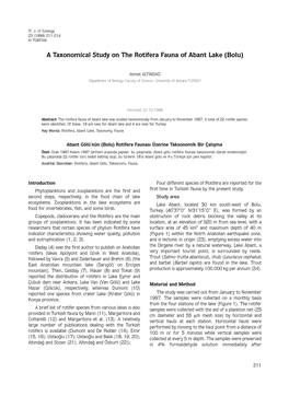 A Taxonomical Study on the Rotifera Fauna of Abant Lake (Bolu)