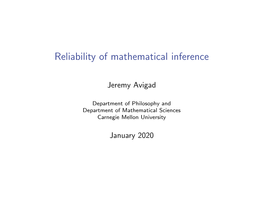 Reliability of Mathematical Inference