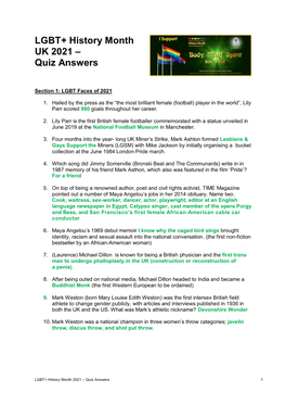 Quiz Answers